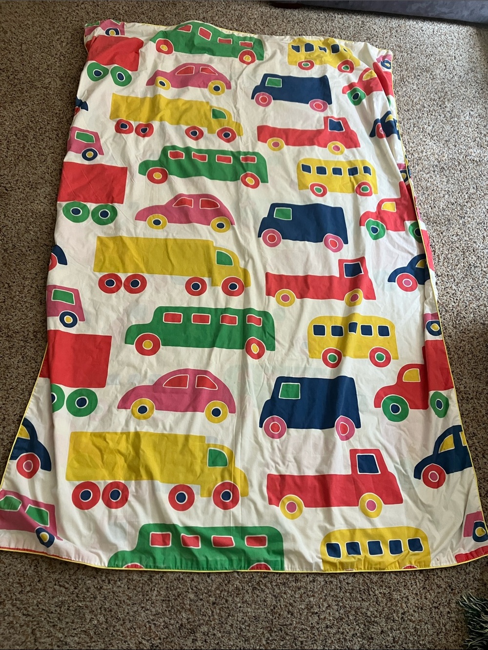 Marimekko vintage 70s Kids cars and trucks Duvet Cover Bo boo Dan Rivers twin